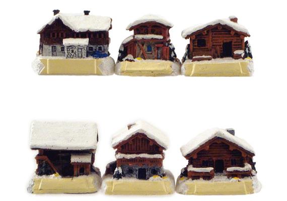 Holz Häuser Chalet Winter, 6 assortiert