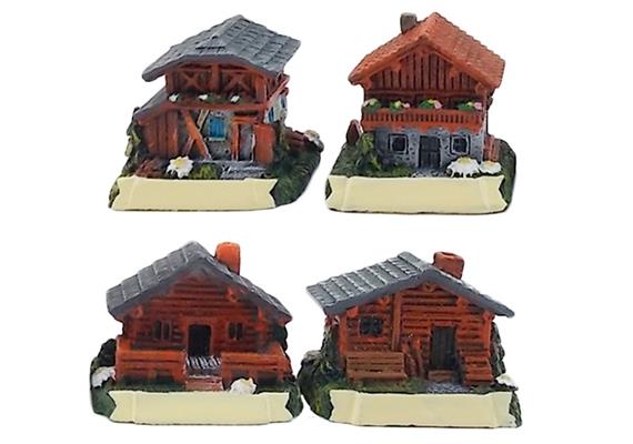 Holz Häuser Sommer, 4 assortiert