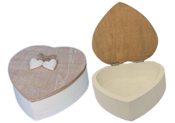 Holz Herz Box gross mit Herz 18,5 x 18 cm