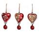 Holz Herz rot mittel mit Glocke rund, 4 x 2.5cm, 3 assortiert - 24 Stück im Display