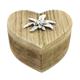 Holz Herzbox mit Edelweiss 10.5 x 11.5 cm