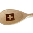 Holz Kochlöffel aus Buche, CH Flagge Lasergravur - 30cm oval | Bild 2