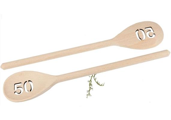Holz Kochlöffel Buche 30cm - Geburtstagszahl 50