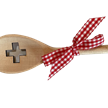 Holz Kochlöffel Buche 30cm mit Schleife rot - Schweizerkreuz | Bild 2