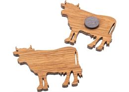 Holz Magnet aus Eiche geölt Form: Kuh