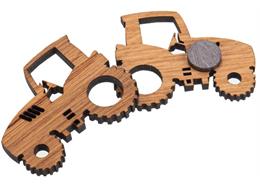 Holz Magnet aus Eiche geölt Form: Traktor