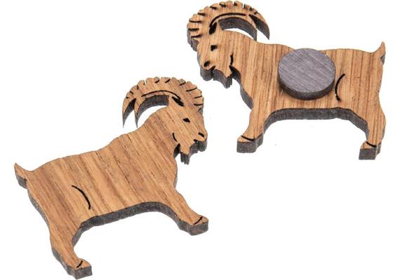 Holz Magnet FSC Eiche geölt - Steinbock