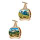 Holz Magnet Gondel mit Landschaft, 2 assortiert