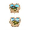Holz Magnet Herz mit Landschaft, 2 assortiert