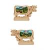 Holz Magnet Kuh mit Landschaft, 2 assortiert
