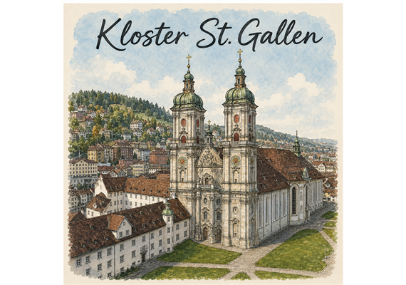 Holz Magnet St. Gallen, 3.3cm