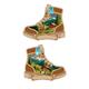 Holz Magnet Wanderschuh mit Landschaft, 2 assortiert
