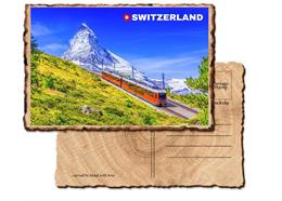 Holz Postkarte Zermatt Matterhorn - Switzerland