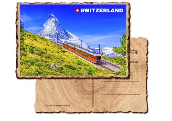 Holz Postkarte Zermatt Matterhorn - Switzerland