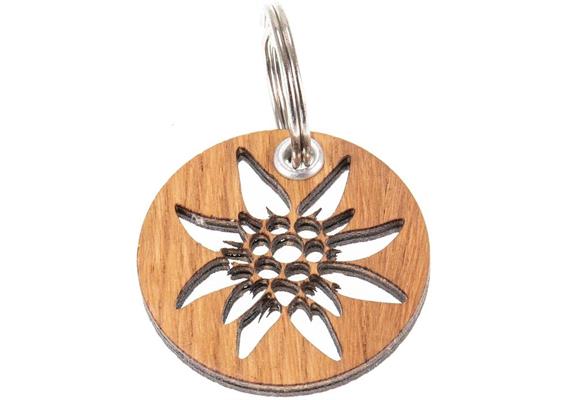 Holz Schlüsselanhänger FSC Eiche geölt - Edelweiss