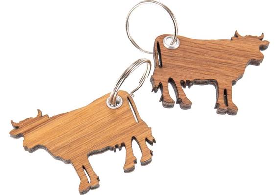 Holz Schlüsselanhänger FSC Eiche geölt - Kuh