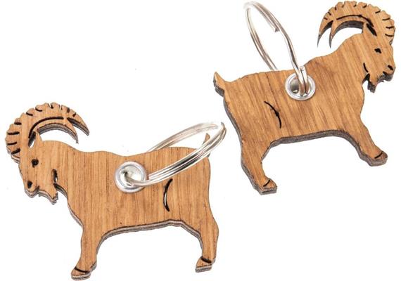 Holz Schlüsselanhänger FSC Eiche geölt - Steinbock