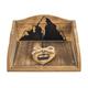 Holz Serviettenhalter mit Gondel und Bergen, 18 x 20 cm