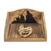 Holz Serviettenhalter mit Gondel und Bergen, 18 x 20 cm