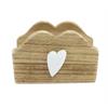Holz Serviettenhalter mit Herz Motiv, 8.4 x 12.7 cm