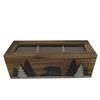 Holz Teebox mit Tannen und Bär, 23 x 9 cm