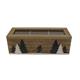 Holz Teebox mit Tannen und Skifahrer, 23 x 9 cm
