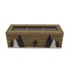 Holz Teebox mit Tannen und Skifahrer, 23 x 9 cm