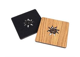 Holz Untersetzer Eiche Edelweiss, mit Filzrücken