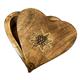 Holzdose Herzförmig mit Edelweiss, 13 cm