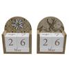 Holzkalender mit Hirsch und Edelweiss, 2 ass.