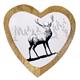 Holzschale mit weissem Herz und Hirsch gross, 20 cm