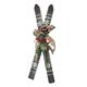 Holzski mit Winterschmuck grau 51x14x14 cm
