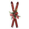 Holzski mit Winterschmuck rot 51x14x14 cm