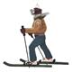 Holzskifahrer Figur, 23 cm