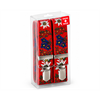 Hosenträger Alpenwiese mit Edelweiss und Enzian, rot - Swiss Made