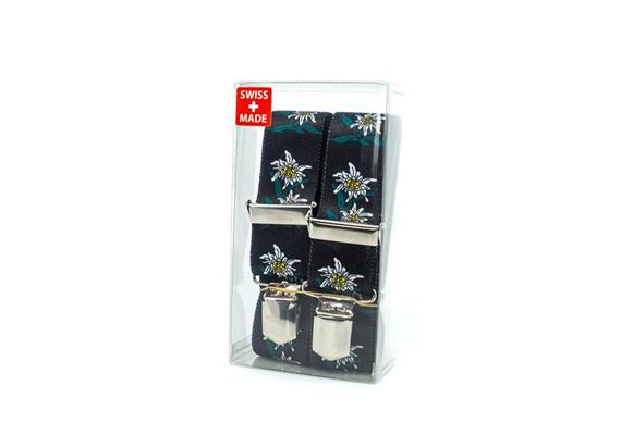 Hosenträger Edwelweiss schwarz,Swiss made