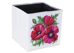 Hübsche Mohnblumen Faltbare Aufbewahrungsbox Crystal Art 30x30cm