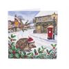Igel & Rotkehlchen, 18x18cm Crystal Art Card