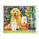 Katze & Hund: Freunde fürs Leben, 21x25cm Bild mit Rahmen Crystal Art