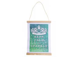Keep Calm & Sparkle, 20x30cm Mini Crystal Art Scroll Kit