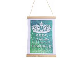 Keep Calm & Sparkle, Mini Crystal Art Scroll Kit 20x30cm