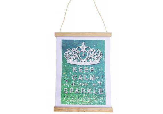 Keep Calm & Sparkle, Mini Crystal Art Scroll Kit 20x30cm