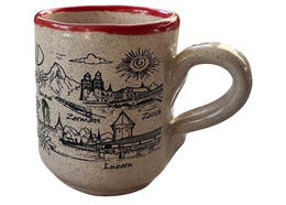 Keramik Espresso Tasse Switzerland mit Städte