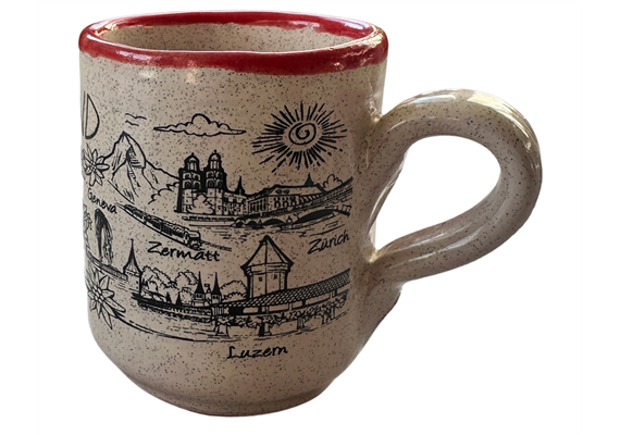Keramik Espresso Tasse Switzerland mit Städte