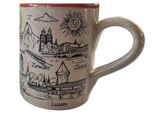 Keramik Tasse Switzerland mit Städte