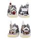 Kirchen Winter mit Berge, 4 assortiert