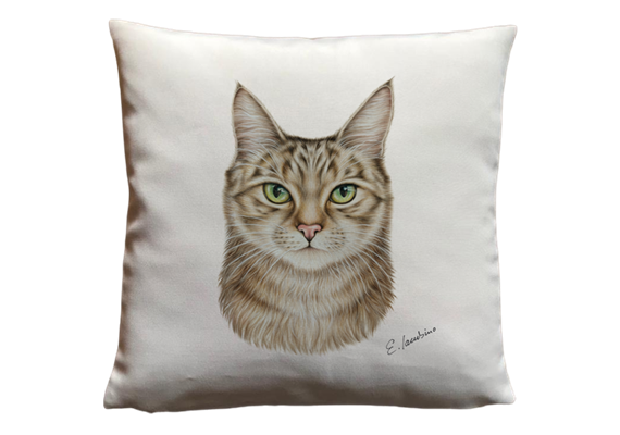 Kissen Katze, Leinenhaptik, 40 x40cm