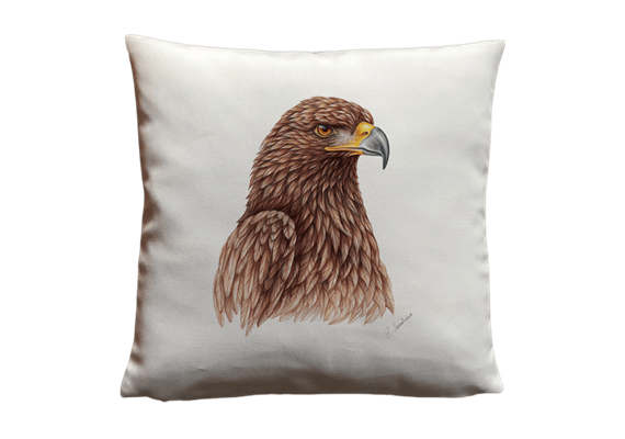 Kissen Steinadler, Leinenhaptik, 40 x40cm