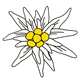 Kleber Edelweiss S 9cm, wetter- und lichtbeständig
