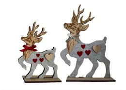 Kleiner Hirsch im Filz-Look, 16 cm, 2 assortiert